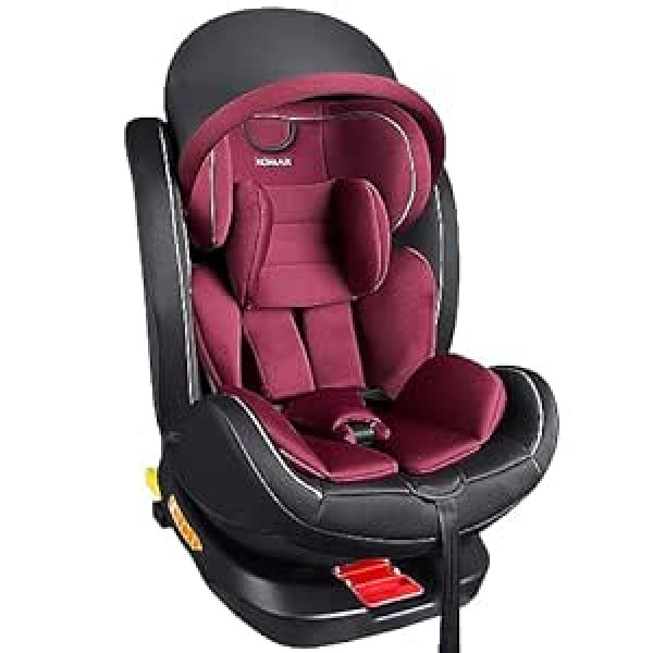 XOMAX XZ-16 Child Seat Rotatable 360° with Isofix and Reclining Function I Grows with Your Child 0-36 kg, 0-12 Years, Group 0/1/2/3 I 5-Point Harness and 3-Point Harness I Removable Cover Washable I