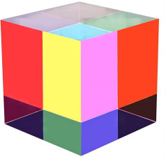 ECBANLI oriģinālais CMY krāsu kubs, 80 mm (3,15 collas) CMYcube akrila prizma biroja galddatoru dekorēšanai, zinātniskajai izglītībai, mācību rotaļlietām un dāvanām bērniem