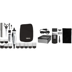 Wahl 79305-1316 HomePro Vogue Deluxe, Mains Powered Hair Trimmer Set & 03615-1016 Electric Shaver Trimmer Black,Silver