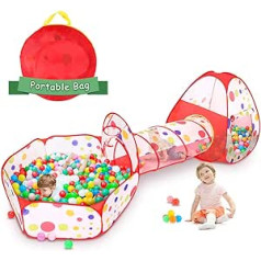 3 Pieces Children's Ball Pit, Pop Up Ballet Pool for Children with Mini Ball Pool, Ball Pit, Ball Pool, Play Pool, Play Tent with Tunnel, Baby Tent, Ball Pit, Basketball Box, Crawler Tunnel