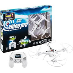 Revell Control Go! Video Pro I 4 kanālu GHz Quadcopter I HD kamera I Tiešraides attēla pārraide I 6 asu žiroskops I Regulējami ātruma līmeņi I Bez galvas režīms I LiPo akumulators un rezerves rotora lāpstiņas