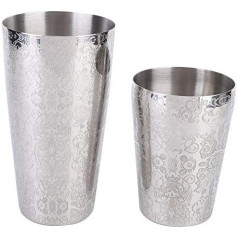 2 Piece Cocktail Shaker Bar Set Boston Martini Drinking Stainless Steel Solid Professional Bartender Silver Tool DIY Accessories for Kitchen