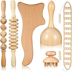 Healifty 6 в 1 Wood Therapy Massagers Massager Maderoterapy Kit Body Gua Sha Roll Веревочные массажеры для расслабления