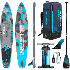 Bluefin SUP Rogue 12'6 Stand Up Paddle Board | Piepūšamais airēšanas dēlis | Touring SUP komplekts ar oglekļa lāpstiņu | | SUP sacīkstes | Ietver piederumus | Pārnēsājams un ceļojumu seifs, Rogue 12'6 IJ