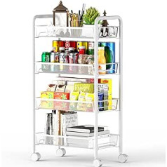 4-уровневая тележка на колесиках из проволочной сетки Ovicar, кухонный органайзер для хранения, служебная тележка, цельнометаллическая корзи