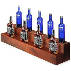 B4Life Liqueur Bar Bottle Rack 2 Levels, Real Wood Bathroom Shelves for Liquor Bottles, Bathroom Shelf for Liquor, Liqueur Shelf for Home Bar, Liquor Shelves, Bottle Display