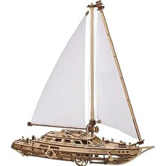 UGEARS Serenitys Dream Sailing Ship Model Kit - Деревянный пазл 3D-корабль для взрослых - Комплект для сборки модели корабля из дерева - Парусная лодка-корабль дл