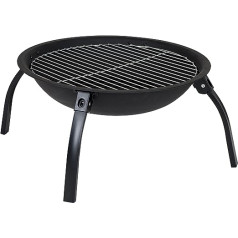 Bo-Camp Urban āra grila uguns bļoda ar grila restēm BBQ ugunsdzēsības grozs ugunskura bedres kājas noņemamas diametrs 55 cm