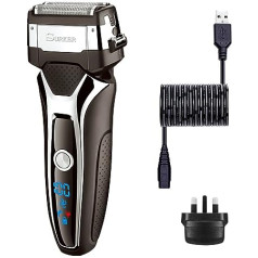 Surker Electric Foil Shaver for Men with Trimmer, Cordless Razor, Wet and Dry, LCD Display, Moustache/Sideburns Shaver, Pop Up Hair Trimmer, USB Quick Charge