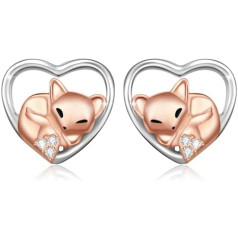 Animal Earrings Women's 925 Sterling Silver Fox / Rabbit / Koala / Pig Hoop Earrings Huggie Small Hoop Earrings Animal Jewellery Mother's Day Gift for Women Girls Children