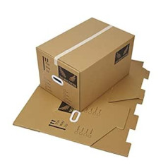 Dove Factor Extra Strong Cardboard Storage Boxes Double Walled Box and Room List Ergonomic Handles for Moving House 56.4 x 38.4 x 31.2 cm Black Marker