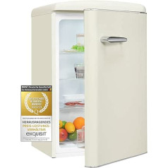 Изысканный ретро-холодильник RKS120-VH-160F Магнолия белая | Объем 122 л | Холодильник Ретро Отдельностоящий | Дверные и стеклянные полки | Светодио