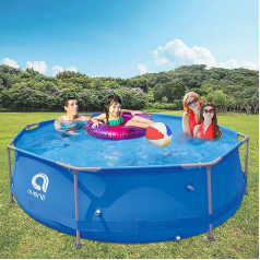 Avenli 98249 Круглый семейный бассейн Super Steel длиной 3 метра, изготовленный из прочного материала с антикоррозийной технологией, идеально подходит для летних вечеринок в саду и барбекю.