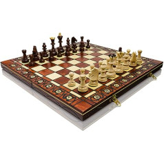 Woodeyland Handgefertigte Holz Senator Schachspiel 40x40 cm