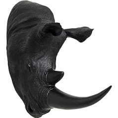 Kare Wall Object Rhino Head Antique Black 22 x 43 cm Dekoratīvā plastmasa 43 x 22 x 51 cm