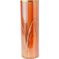 Angela neue Wiener Werkstaette Cylinder Vase, Real Gold Decor, Hand-Painted Siena, Diameter 10 cm, Height 30 cm, Orange