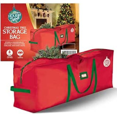 HOLIDAY SPIRIT Christmas Tree Bag with Robust, Reinforced Handles and Zip, Waterproof Christmas Tree Storage Bag (Red, Bag for a 2.3 m Tree)