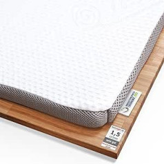 Topper 140 x 200 EcoON | Testa uzvarētājs 2021 | Ergonomisks Memory Foam Topper | Elpojošs un mitrumu regulējošs | Ilgtspējīgs un videi draudzīgs Tencel pārklājums | Virsmatracis 140 x 200 x 6 cm