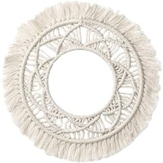 BESPORTBLE Round Macrame Wall Decoration Boho Handmade Woven Wall Hanging Wall Art Decorations for Home Living Room Bedroom Baby Nursery (Style 1), Style 1, 34cm