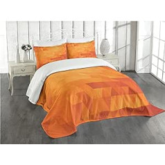 ABAKUHAUS Burnt Orange Bedspread Set, Shapes and Patterns, Set with Pillowcases, Washable, for Single Beds 170 x 220 cm, Orange