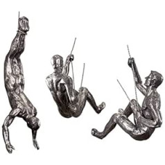 3 gabali vīriešu kāpšanas vīrieša sienas skulptūra, vīriešu sienas dekorēšanas mākslas skulptūra, vara sienas mākslas skulptūras birojam, mājas dekorēšana