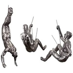 3 Pieces Men's Climbing Man Wall Sculpture, Men's Wall Decoration Art Sculpture, Copper Wall Art Sculptures for Office, Home Decoration