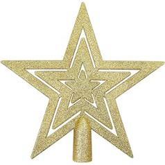 ANECO Glitter Star Christmas Tree Topper Decoration Shatterproof Star Tree Topper for Christmas Tree Decor 20cm