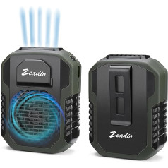 Zeadio jostas sprādzes ventilators, 3 ātrumi, ar akumulatoru darbināms ar 6000 mAh, brīvroku pārnēsājams kaklarotas ventilators ar uzlādes funkciju karstajām zibspuldzēm, birojā, ceļojumos un brīvā dabā — olīvzaļa