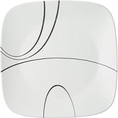 Corelle Square Simple Lines Dinner Plate Set, by