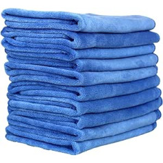 Immaculate Textiles Professional Microfibre Cleaning Cloths Pack of 10 40 x 40 cm 400 GSM Super Soft Extra Thick and Highly Absorbent Blue