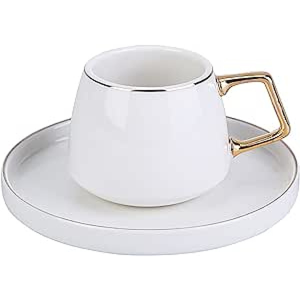 Karaca Nakkash turku kafijas tasīšu komplekts 6 personām, 12 gabali, 6 x espresso krūzes un 6 x apakštasītes, mokas krūzes/espresso tasīšu komplekts no porcelāna