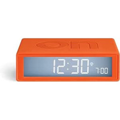 Lexon Design Flip+ radio vadāms atgriezenisks LCD modinātājs, kas izgatavots no ABS, oranžā krāsā Izmēri: 10,4 cm x 6,5 cm x 3 cm mazs