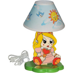 alles-meine.de GmbH Kvalitatīva koka galda lampa, princese/meitene ar sirdi, 37 cm augsts, bērnu istabas galda lampa, naktslampa bērniem, stāvlampa/Tisc.