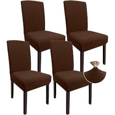 Granbest 2023 Pattern īpaši elastīgi ēdamistabas krēslu pārvalki, biezināts žakarda krēsla pārvalks ēdamistabai, mazgājami bezroku krēslu aizsargi bērniem un mājdzīvniekiem (4 komplekts, šokolāde)