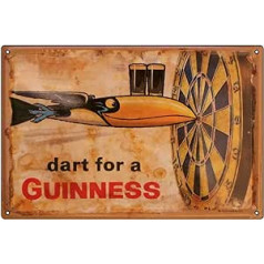 Boggevi Kells Guinness Irish Dart for Small Metal Tin Pub Sign - Tin Signs Metal Poster Gift 200mm x 300mm