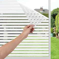 LEMON CLOUD Window Film Vertical Stripes Window Privacy Films, Anti-UV Self-Adhesive Frosted Glass Film Static Film without Adhesive, for Office and Home Decorative Film - 90 x 400 cm