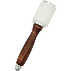 Leather Hammer Nylon Carving Hammer Cowhide Sewing Hammer with Wooden Handle