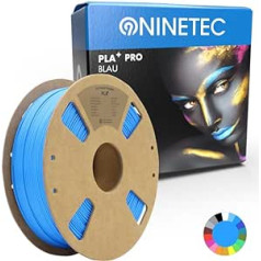 NINETEC BIO PLA+ kvēldiegs 1,75 mm PLA Plus 3D printera kvēldiegs 1 kg spoles izmēru precizitāte +/- 0,03 mm PLA+ FDM printera patērējamais materiāls PLA+ Pro Blue