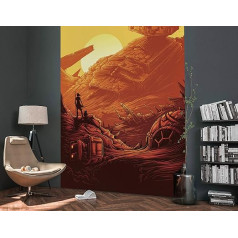 Zvaigžņu karu Komar neausta fototapete Star Wars Jakku zvaigžņu iznīcinātājs 200 x 280 cm (platums x augstums) Rey zvaigžņu iznīcinātājs IADX4-027