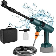 Battery Pressure Washer for Makita Battery 18 V, with 6-in-1 Multi-Spray Nozzle, 18 V Mobile Pressure Washer, 45 Bar with 5 m Hose, Foam Jug, for Car Washing, Carpet Cleaning, Watering (without