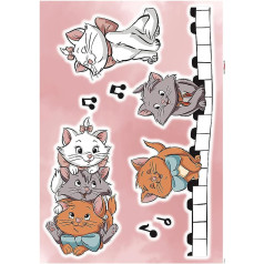 Komar Disney Wall Tattoo Aristocats Kittens – 50 x 70 cm (Width x Height) – 7 Pieces – Marie, Duchesse, Toulouse Decorative Stickers, Wall Sticker, Wall Decoration, Children's Room – 14106h