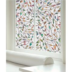 Artscape Fensterfolie, 61 x 92 cm, geätzt, Blatt-Design, transparent / Mehrfarbig