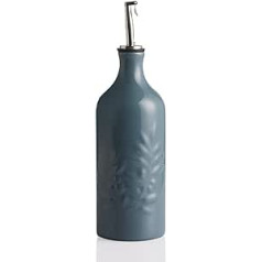 Sweejar mājas keramikas olīveļļas dozatora pudele, 570 ml Relief Opaque Oil Cruet aizsargā eļļu, lai samazinātu oksidēšanos, piemērots eļļas, etiķa, sojas mērces, kafijas sīrupa (miglas zilā) uzglabāšanai