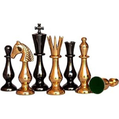 StonKraft Collector Edition Brass Chess Pieces Chess Pieces Chess Coins Figures (3.5 Inch Classic)