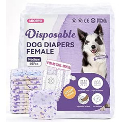 MICOOYO Disposable Nappies for Female Dogs, Dog Nappies for Female in Heat, Disposable Pants for Female Dogs, Cats (M, 40 Pieces)