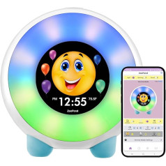 ZOOPOND - OK to Wake Alarm Clock for Kids with Full Colour Mobile Display, 16 Cartoon Characters, Sound Machine, Easy App Setting - Teach Your Kids to Wake Up Alone and Go Longer