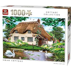 King 55861 Puzzle Swan Cottage 1000 Pieces, Colourful, 68 x 49 cm