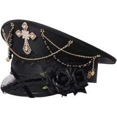 BPURB Unisex Steampunk militāro kapteiņu cepuru festivāls Rave Helovīna karnevāla kostīmu cepure Lolita Rose Cross Caps