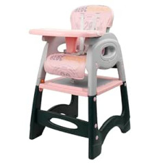 Augstais krēsls bērniem no 0 līdz 8 gadiem, rozā un oranžā krāsā