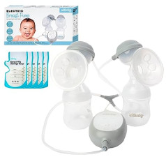 Edibaby, elektriskais krūts sūknis, vairāki līmeņi un sūkšanas režīmi, 1600 mAh, pārnēsājams, LED skārienekrāns, jutīgs, bez BPA, uzlādējams (dubults)